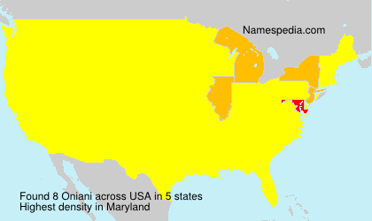 Surname Oniani in USA Surname Oniani in USA