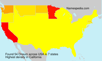 Surname Onsum in USA Surname Onsum in USA
