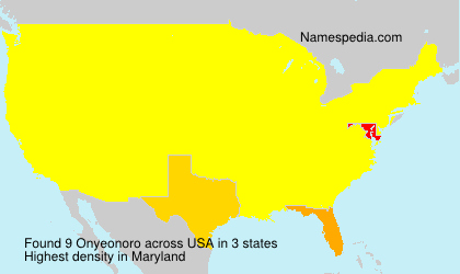 Surname Onyeonoro in USA Surname Onyeonoro in USA