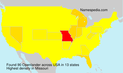 Surname Openlander in USA Surname Openlander in USA