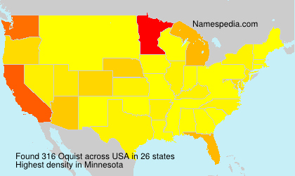 Surname Oquist in USA