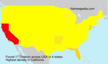 Surname Oraboni in USA