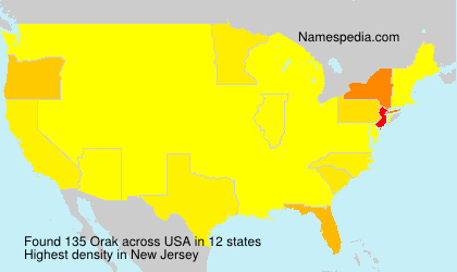 Surname Orak in USA Surname Orak in USA