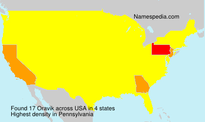 Surname Oravik in USA Surname Oravik in USA