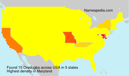 Surname Oredugba in USA