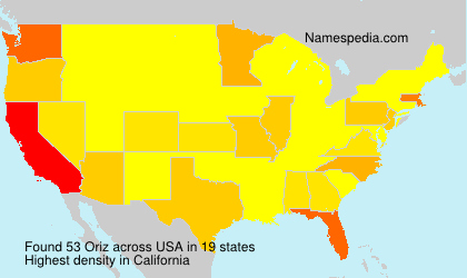 Surname Oriz in USA Surname Oriz in USA