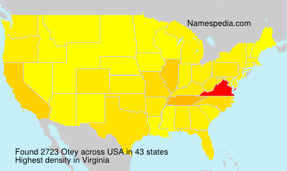 Surname Otey in USA Surname Otey in USA