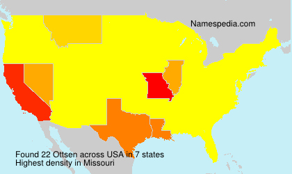 Surname Ottsen in USA