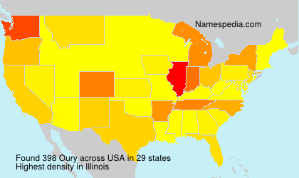 Surname Oury in USA
