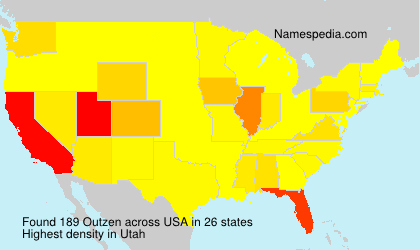 Surname Outzen in USA