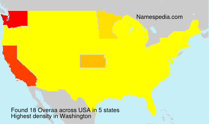 Surname Overaa in USA Surname Overaa in USA