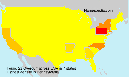 Surname Overdurf in USA Surname Overdurf in USA