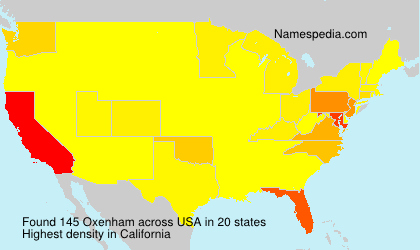 Surname Oxenham in USA Surname Oxenham in USA