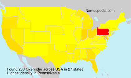 Surname Oxenrider in USA Surname Oxenrider in USA