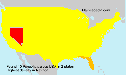 Surname Paccella in USA