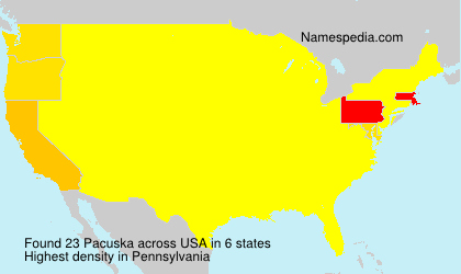Surname Pacuska in USA