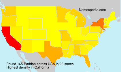 Surname Paddon in USA Surname Paddon in USA