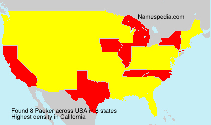Surname Paeker in USA Surname Paeker in USA