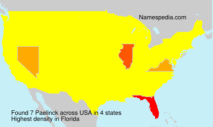 Surname Paelinck in USA Surname Paelinck in USA