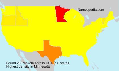 Surname Pahkala in USA Surname Pahkala in USA