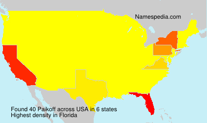 Surname Paikoff in USA Surname Paikoff in USA