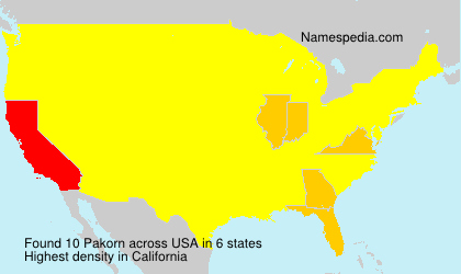 Surname Pakorn in USA Surname Pakorn in USA