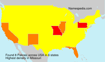 Surname Pakrasi in USA Surname Pakrasi in USA