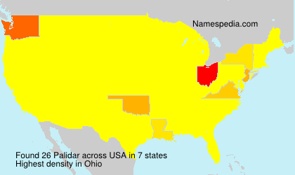 Surname Palidar in USA Surname Palidar in USA