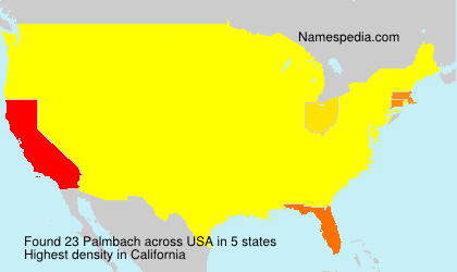 Surname Palmbach in USA Surname Palmbach in USA