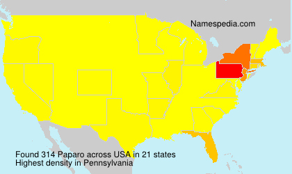Surname Paparo in USA Surname Paparo in USA