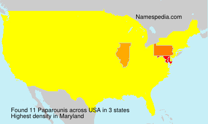 Surname Paparounis in USA Surname Paparounis in USA