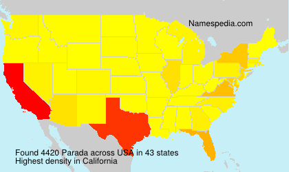 Surname Parada in USA Surname Parada in USA