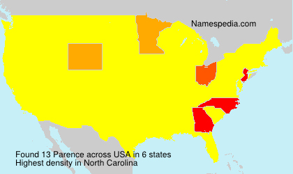 Surname Parence in USA Surname Parence in USA