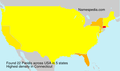Surname Paridis in USA Surname Paridis in USA