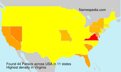 Surname Parsick in USA Surname Parsick in USA