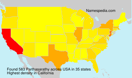 Surname Parthasarathy in USA