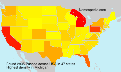 Surname Pascoe in USA Surname Pascoe in USA