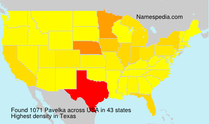 Surname Pavelka in USA