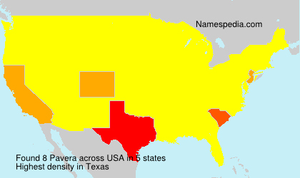 Surname Pavera in USA Surname Pavera in USA