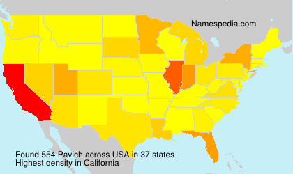 Surname Pavich in USA