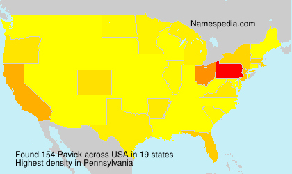 Surname Pavick in USA Surname Pavick in USA