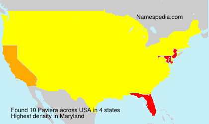 Surname Paviera in USA Surname Paviera in USA