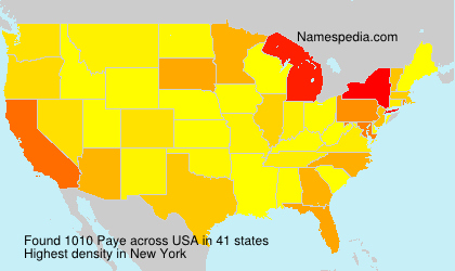 Surname Paye in USA Surname Paye in USA