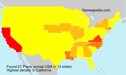 Surname Payre in USA Surname Payre in USA