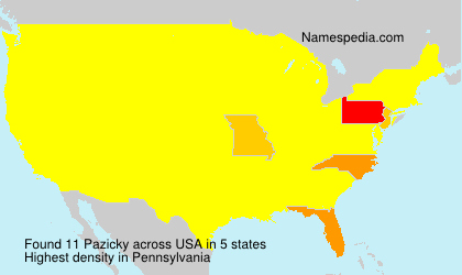 Surname Pazicky in USA Surname Pazicky in USA