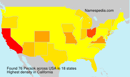 Surname Pecsok in USA Surname Pecsok in USA