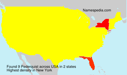 Surname Pederquist in USA Surname Pederquist in USA