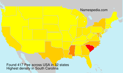 Surname Pee in USA Surname Pee in USA