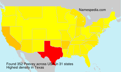Surname Peevey in USA Surname Peevey in USA