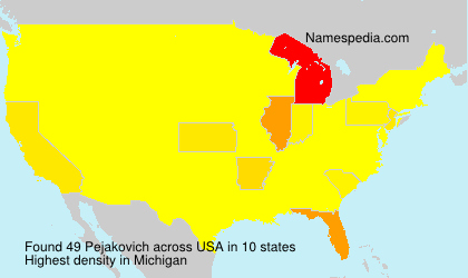 Surname Pejakovich in USA Surname Pejakovich in USA